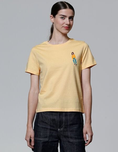watapparel T-Shirt Frauen Mädchen Auf Fahrrad