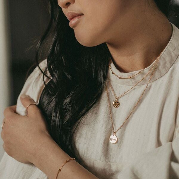 MOANINA Kette Dream Coin - 925 Silber/18k Gold Vermeil - 3 Längen