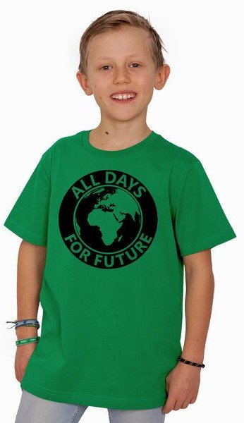 HANDGEDRUCKT "All Days For Future" Kinder T-Shirt aus Biobaumwolle (kbA)