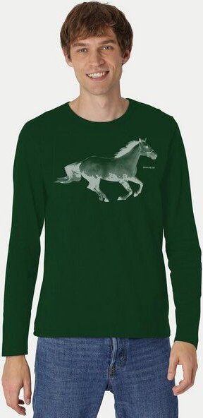 Peaces.bio - handbedruckte Biomode Bio-Herren-Langarmshirt Horsepower