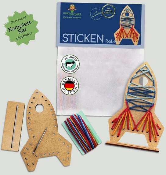 mikiprojekt Bastelset Rakete sticken