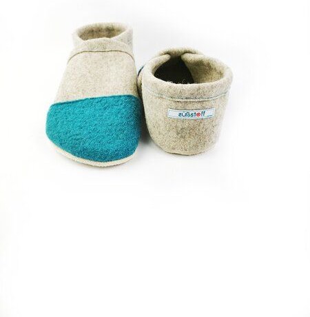 Süßstoff Hausschuhe aus Wollfilz mit pflanzlich gegerbter Ledersohle für Erwachsene