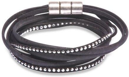 Kork-Deko Wickelarmband aus schwarzem Korkstoff – vegan, handgefertigt & verstellbar