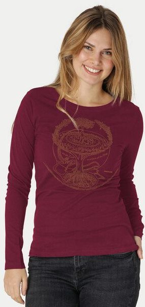 Peaces.bio - handbedruckte Biomode Bio-Damen-Langarmshirt "Weltenesche"