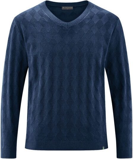 HempAge Pullover aus Hanf und Bio-Baumwolle mit Rautenmuster