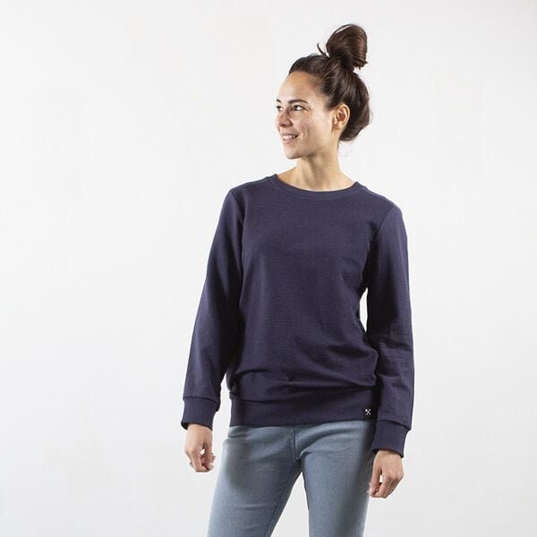 The Driftwood Tales Sweatshirt Inside Out - Recycelte Bio-Baumwolle - Marineblau und Hellgrün