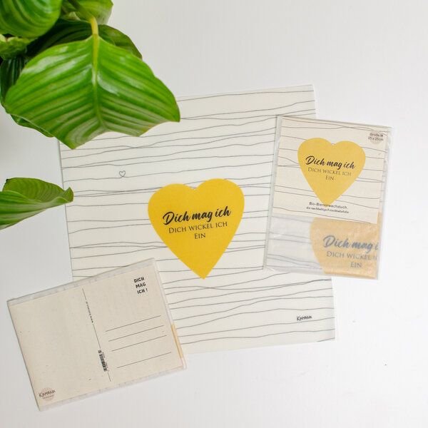 Kumanu - von Natur aus gut Grußkarte mit Bienenwachstuch, Gr. M