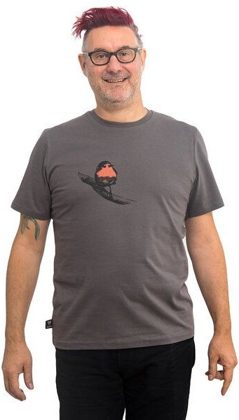 Hirschkind Fair-Trade-Männershirt "Rotkehlchen" - Made in Kenia - dunkelgrau