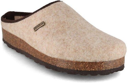 Tuffeln Vegane Hausschuhe im Tiroler Clogs Design - Unisex Filzpantoffeln mit Korkfußbett