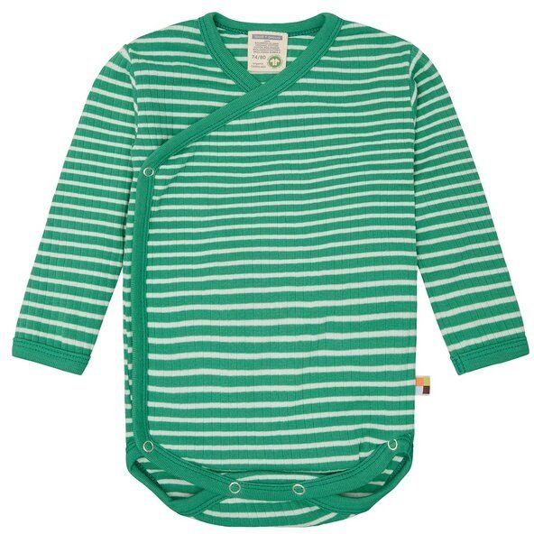 loud + proud Babys & Kinder Wickelbody langarm gestreift mit Rippe, GOTS-zertifiziert