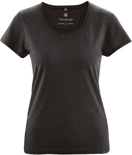 HempAge Damen T-Shirt mit Rollsaum Hanf/Bio-Baumwolle