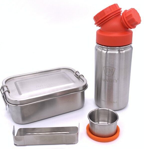 JN JuNiki's Einschulungs-Set: JuNiki´s® Lunchbox + Trinkflasche isoliert 8 Farben