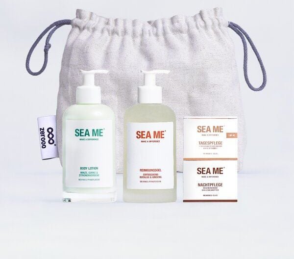 SEA ME Hautpflege Set mit Tages- und Nachtpflege, Reinigungsgel & Body Lotion | vegan | Geschenke Set