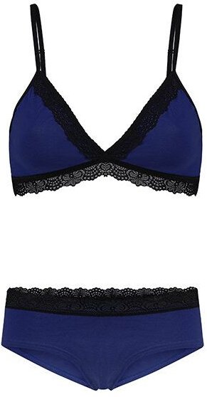 Frija Omina Set: Bio BH + Hipster Spitze dunkel