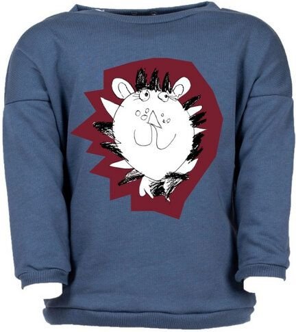 CORA happywear Baby Sweatshirt "Suli" aus Bio-Baumwolle | blau mit Druck