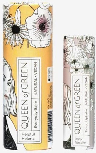 Queen of Green Aktions-Set aus getöntem Lipbalm und intensivem Hautbalsam - vegan & plastikfrei