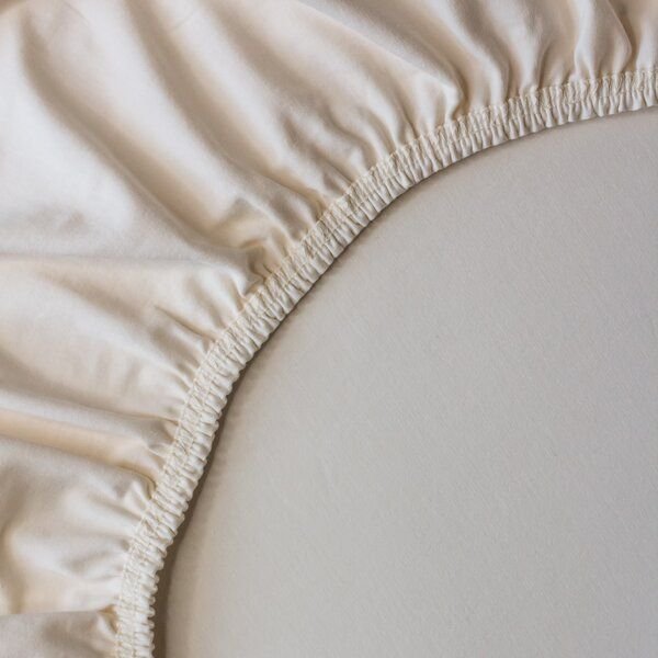 Lesen - Design-Bettwäsche Spannbettlaken aus BIO-Baumwolle für Doppelbett – Natur