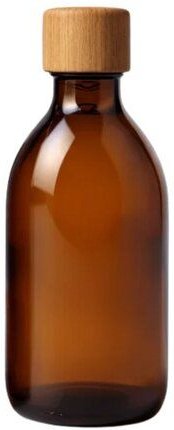 mikken Apothekerflasche 250 | 500 ml | 1000 ml mit Holzdeckel leere Braunglasflasche mit Schraubdeckel