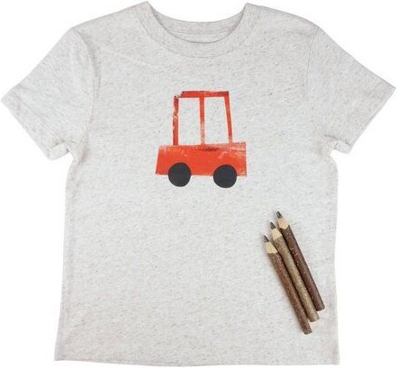 Meladi Kinder Shirt aus Biobaumwolle - Rotes Auto aus Eco Heather