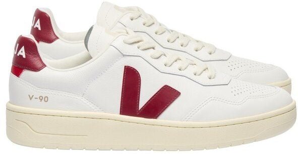 Veja Herren-Sneakers V-90 OT Leather Extra White Marsala