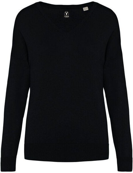 YTWOO Damenpullover mit V-Ausschnitt aus Bio-Baumwolle und Lyocell TENCEL