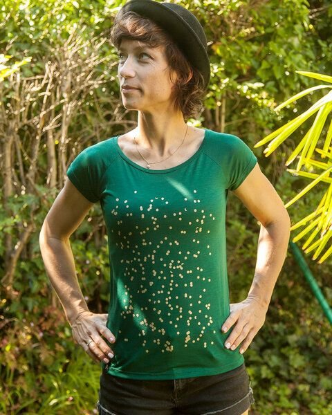 päfjes Goldenes Konfetti - Fair gehandeltes Frauen T-Shirt mit TENCEL Lyocell
