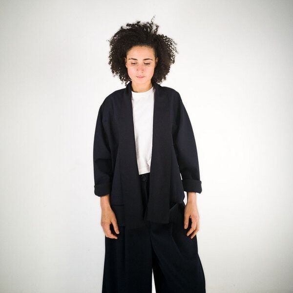 keijn SMOOTH BLUE Hemdjacke mit Schalkragen