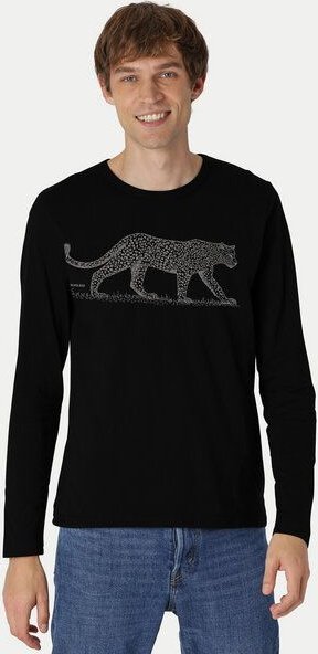 Peaces.bio - handbedruckte Biomode Bio-Herren-Langarmshirt "Leopard"