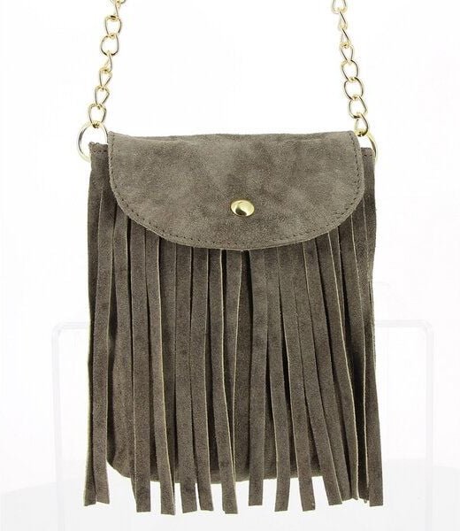 GLOBO Fair Trade Täschchen mit Fransen, Ökoleder