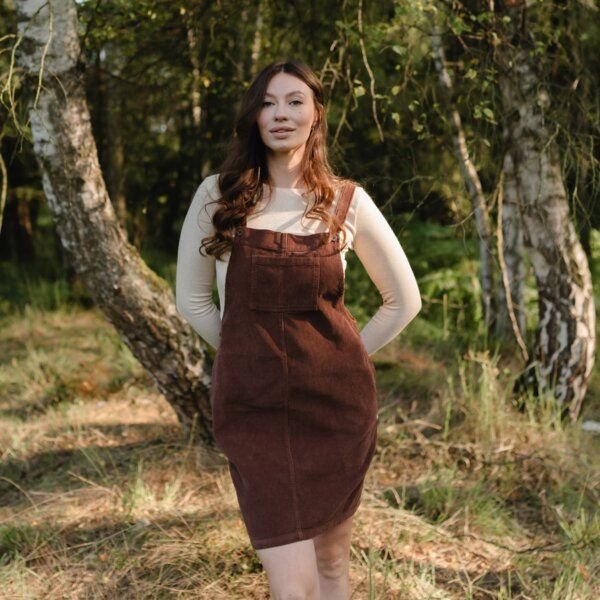 NORDLICHT Damen Cord Kleid Latzkleid aus 100% Bio-Baumwolle MIKA