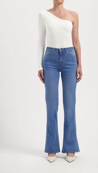 MUD Jeans Damen Jeans "Isy High Flared - Fresh Fade"