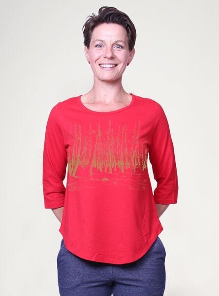 Peaces.bio - handbedruckte Biomode Dreiviertelarm-Shirt Woodland