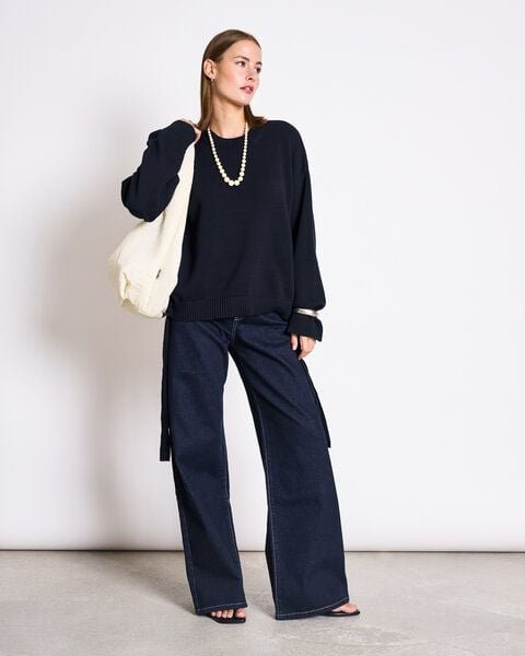 JAN N JUNE Sweater mit Bindedetail CAPER GOTS