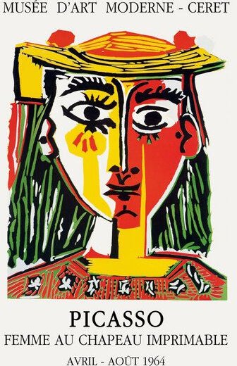 Photocircle Poster / Leinwandbild - Picasso - FEMME AU CHAPEAU IMPRIMABLE