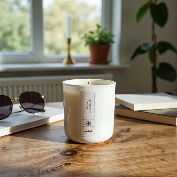 mahalo Duftkerze aus Sojawachs - LEVER DE SOLEIL - Grapefruit • Zitrone • Weiße Blüten