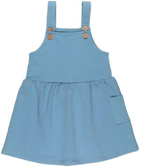 Bio-Baumwolle Adriatic Blue Dress - Blau, GOTS-zertifiziert, Handgeerntet, Tierfreundlich – Walkiddy