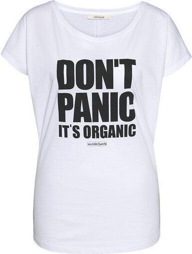 Wunderwerk Damen Tee aus Bio-Baumwolle "Tee don't panic block"