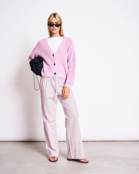 JAN N JUNE V-Ausschnitt Strickjacke LENA aus Baumwolle GOTS