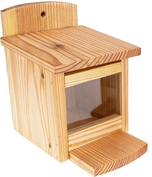 ReineNatur Eichhörnchen Futterhaus – Futterkasten – Lärchenholz-Gr.L:25 cmxB:18cmxH:25 cm