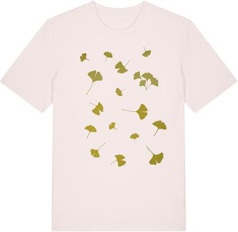 päfjes Blätter Ginkgo Laub - Fair Wear Männer T-Shirt - Vintage White/Olive