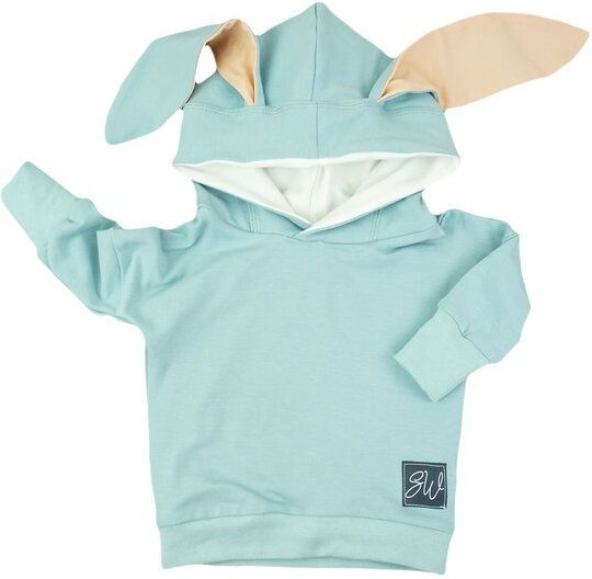 Sternchenwolke BIO Hoodie "Hasenohren" gletscher