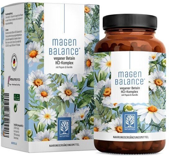 Betain HCL Kamille Komplex 120 vegane Kapseln Magenbalance Naturtreu®