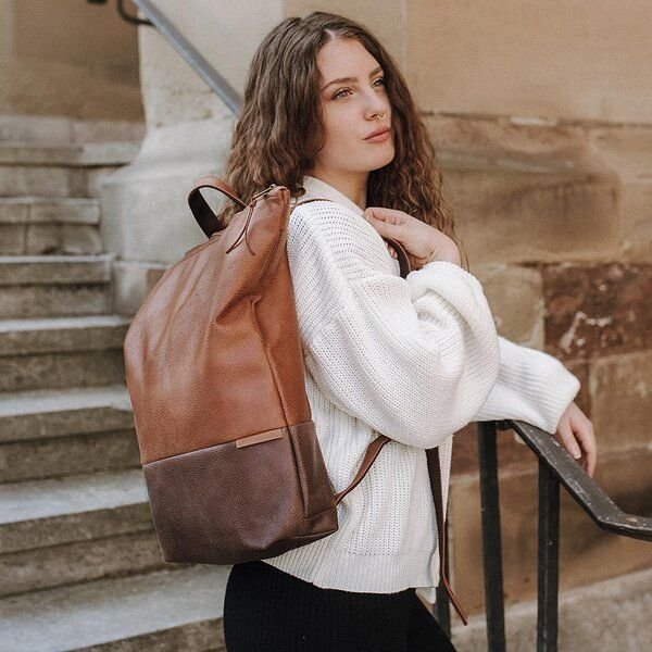 BOWLEANIES TASCHEN Rucksack aus Lederfaserstoff