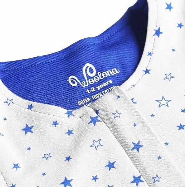 Woolona Schlafsack aus Merinowolle - mit Füßen - Sternchen