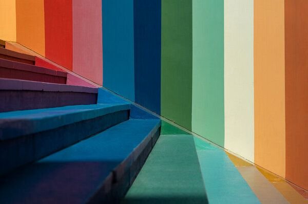 Photocircle Poster / Leinwandbild - Rainbow Stairs