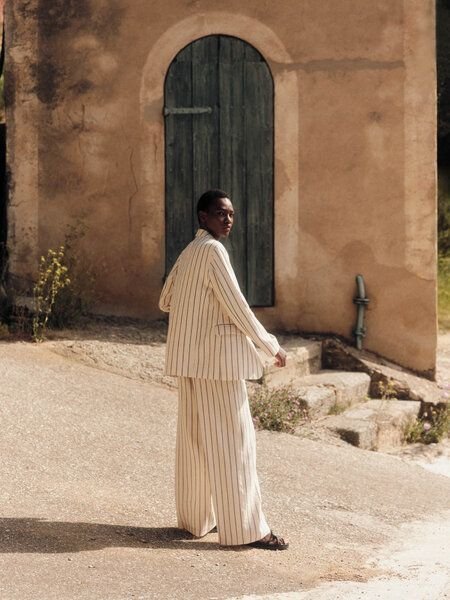 LANIUS Streifenblazer (OCS) aus Leinen und Bio-Baumwolle