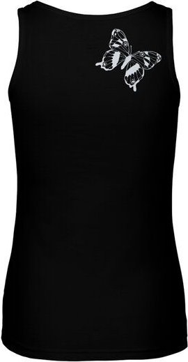 HANDGEDRUCKT Frauen Tank Top "Tagpfauenauge 01" aus 100% Bio Baumwolle (kbA)