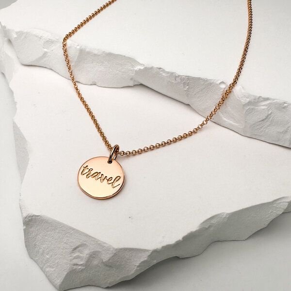 MOANINA Kette Travel Coin - 925 Silber/18k Gold Vermeil - 3 Längen