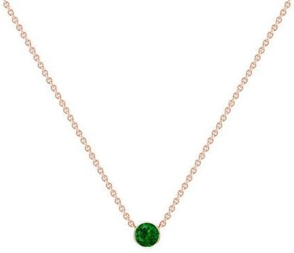 Eppi Silberne minimalistische Kette mit einem Tsavorit Granat Glosie