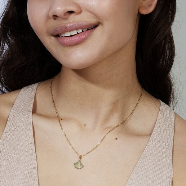 ELEKTROPULLI Super Feine Glieder Kette in 3 Längen mit Ginkgo Blatt Anhänger